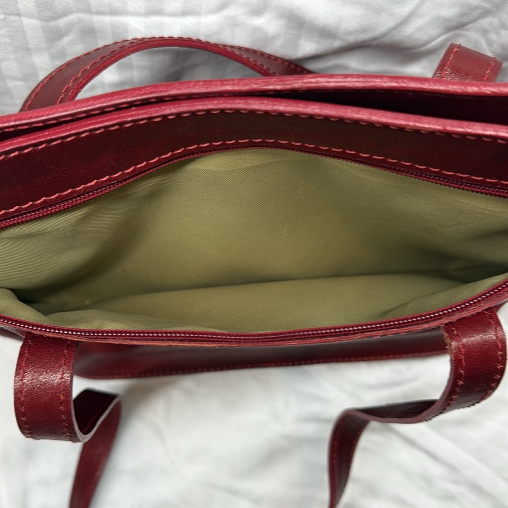 Burgundy Vera Pelle Italian Leather Tote Bag - Picture 7 of 9
